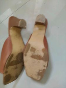 Stylish Brown Block Heel Slides