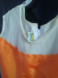 Orange And Cream Girl Frock