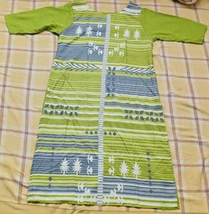 Green Printed Kurta