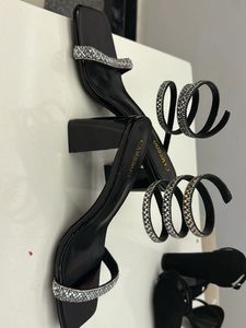 Sparkling Strappy Block Heels