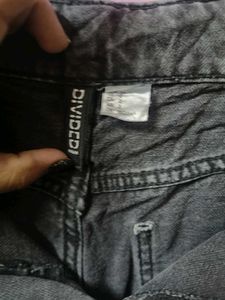 H&amp;M dark Wash Wide Leg Cargo Jeans