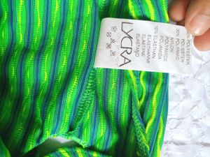 Green Striped Swimsuit