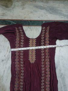Purple silk  touser kurti set