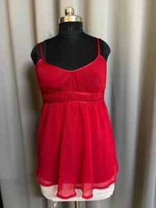 Y2k Dream Flowy Red Camisole Top