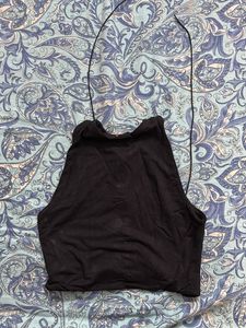 Sleek Black Halter Top