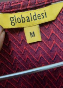 Maroon V-Neck Sleeveless Kurta