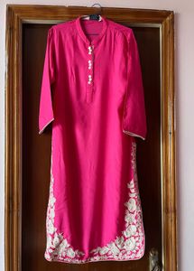 Vibrant Pink Embroidered Kurta