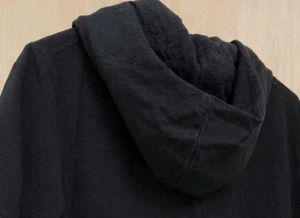 Casual Black Hooded Dress