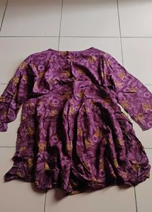 Purple Floral Print Kurta