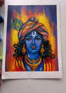 Handmade Krishna Painting On sheet Gsm 300