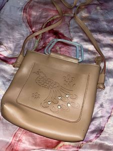 beige elegant sling bag