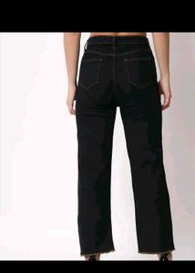 High Waisted Wide Leg Black Jeans