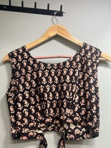 Dabu Print Crop Blouse