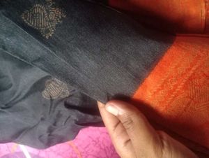 Black &amp; Orange Saree