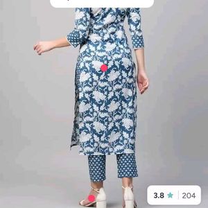 Blue Floral Kurta Set for Women pure cotton new