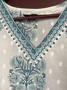 White Kurta Set With Dupatta For Sale