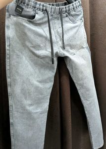 Men's Grey Washed Jogger Jeans