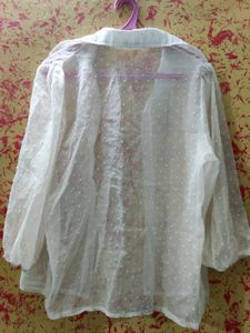 Urbanic White Sheer Placket Blouse