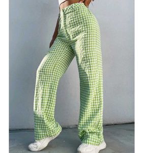 Chic Gingham Wide-Leg Pants