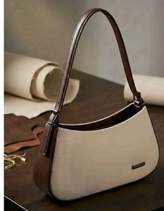 Chic Cream &amp; Brown Hobo Bag
