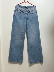 women’s-wide leg blue demin bottoms