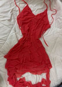 Chic Ruffled Halter Neck Dress