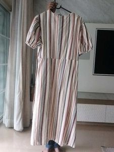 Striped Button-Down Midi Dress