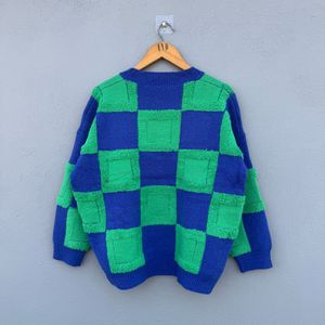 Checkered Knit Sweater
