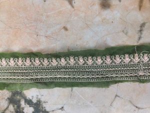 Embroidered Green Lace Border