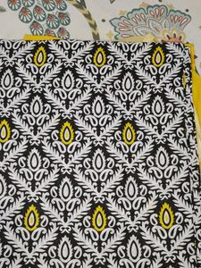 Black & White Floral Print Dress Material
