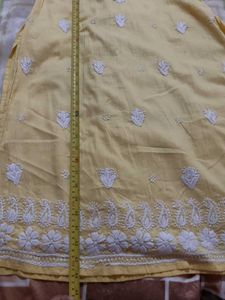 Yellow Chikankari Kurta(S)
