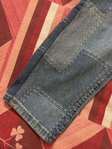 Patchwork Distressed Denim Jeans