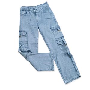 Light Wash Cargo Jeans