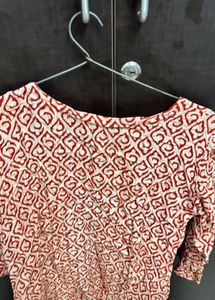 Red Printed Kurta