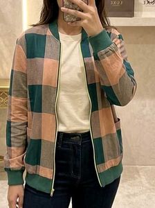 Checkered Bomber Jacket