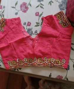 Gajri Pink Heavy Work Saree