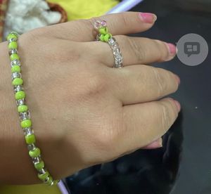 Lime Green Beaded Bracelet