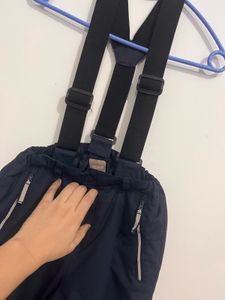 Unisex Navy Blue Pants with Suspenders