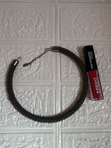 Elegant Dark Grey Beaded Necklace