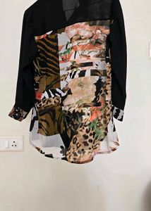 Unique Animal Print Button Down Top