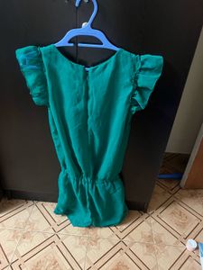 Green Ruffled Romper