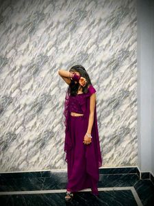 Maroon Sequin Ethnic Gown size- S