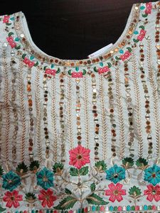 Embroidered Sequin Blouse And lengha