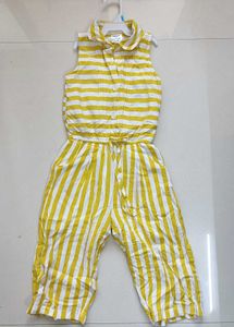 Yellow & White Striped Jumpsuit