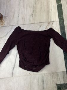 Off-Shoulder Long Sleeve Top