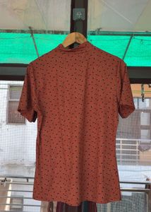 Trendy Printed Mock Neck Top