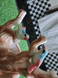 Vintage Ceramic Bird &amp; Deer Figurine