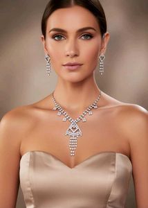 Diamond Necklace & Earring Set