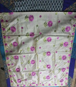 Embroidered Silk Saree With Blouse used