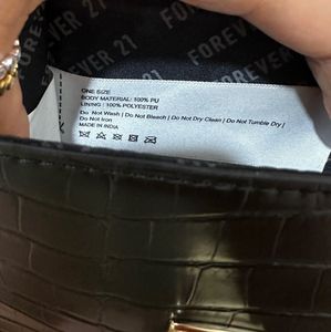 Black Croc Embossed Waist Bag